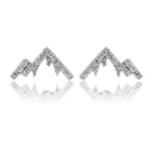 Diamond Mountain Silhouette Stud Earrings