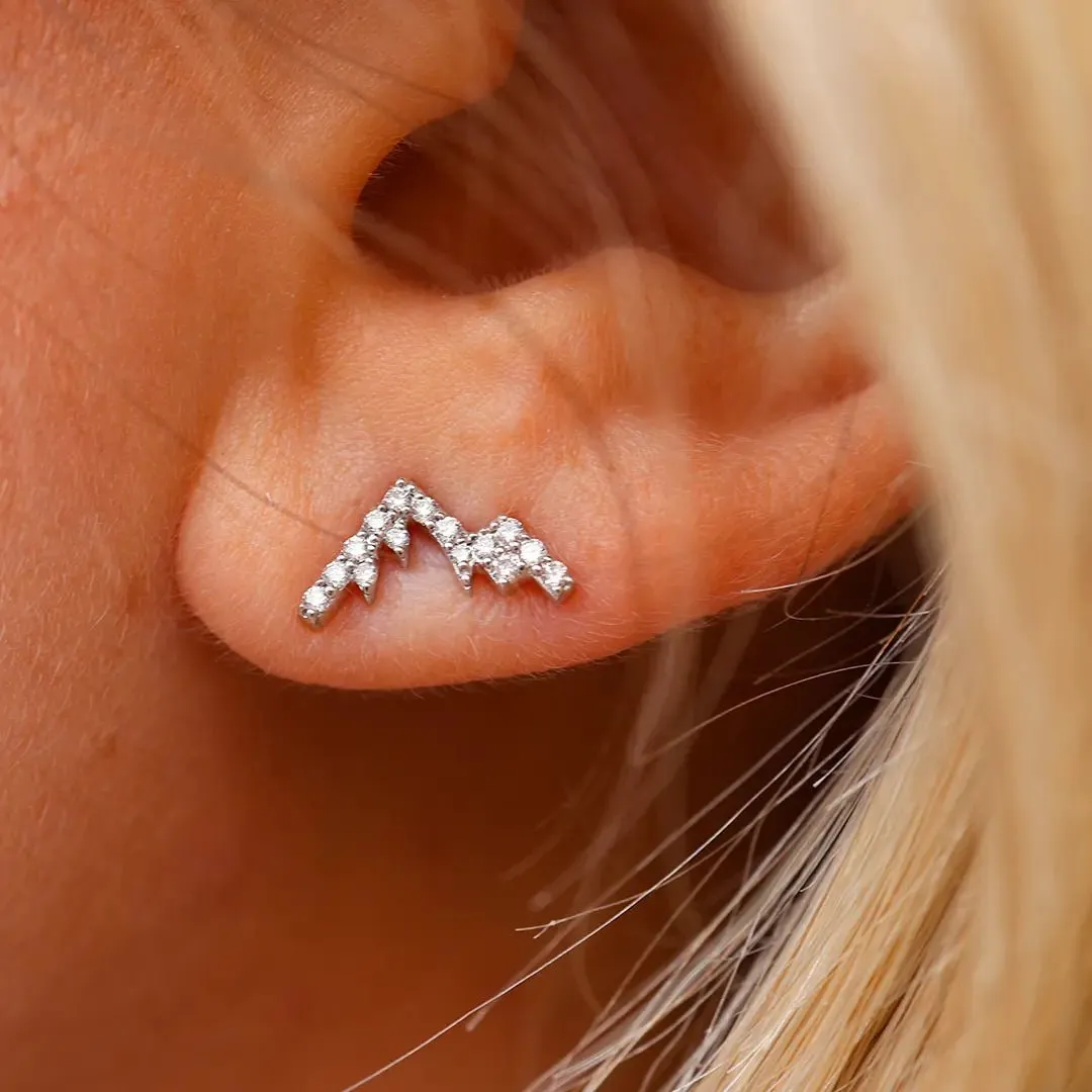 Diamond Mountain Silhouette Stud Earrings