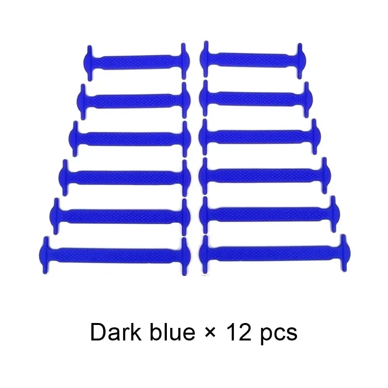 Elastic Silicone Shoelaces Fashion Unisex Athletic Non-Tie Shoe Lace Fit All Sneakers Quick Shoe Lace