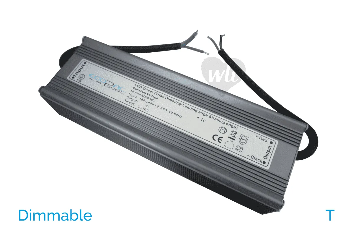 ELED-100-12T | 100w | 12v | 8A | Ecopac Triac PSU