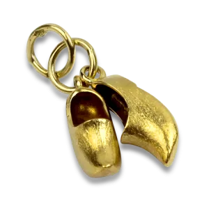 Estate 18K Yellow Gold Pair of Clogs Charm
