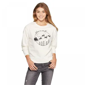 Fifth Sun Women's I Believe In Santa Fleece Christmas Sweatshirt