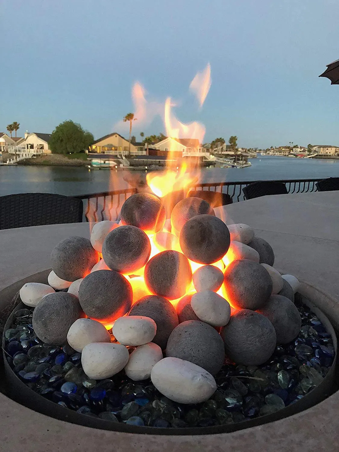 Fire Stones Smooth White 48pc