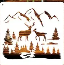 Forest Deer Stencils