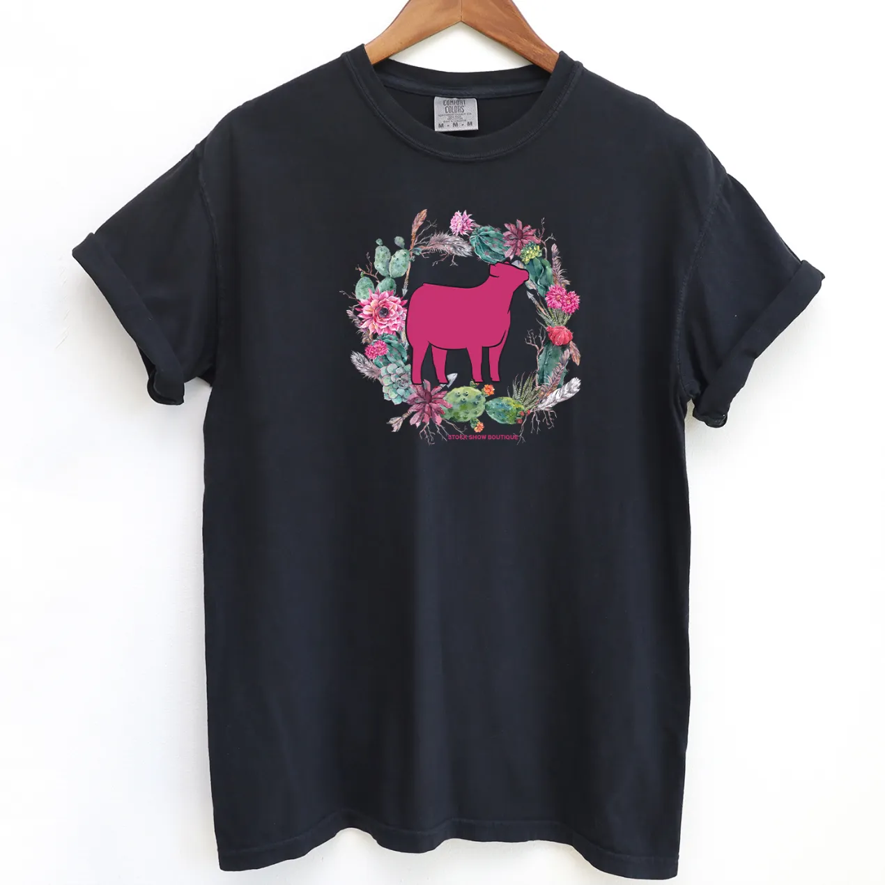 Heifer Cactus Wreath ComfortWash/ComfortColor T-Shirt (S-4XL) - Multiple Colors!