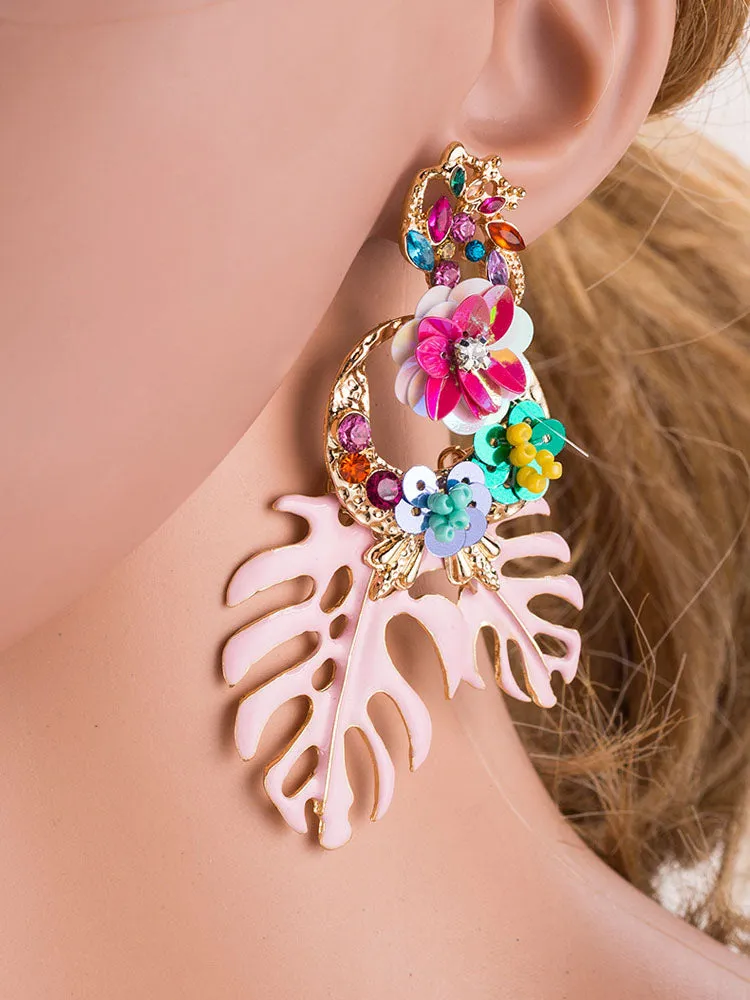 High-end Creative Alloy Leaf Earrings