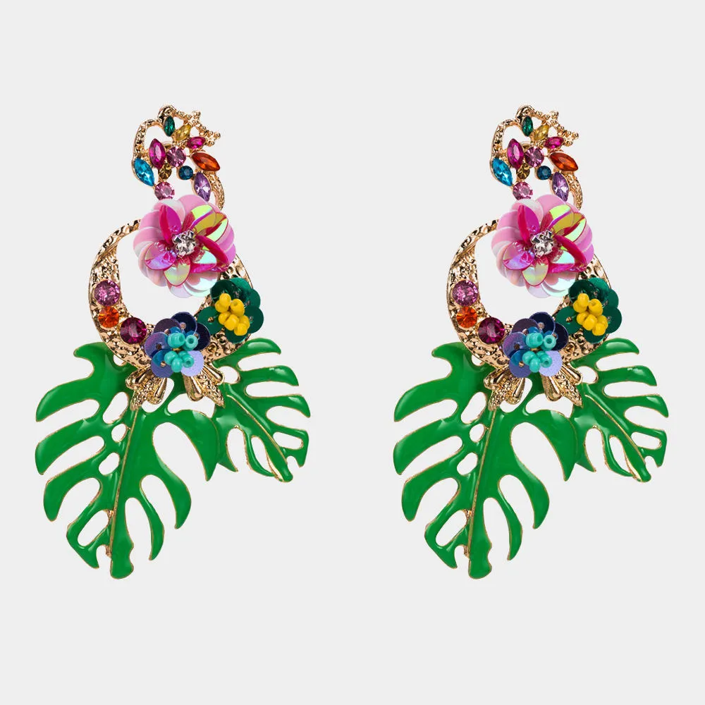 High-end Creative Alloy Leaf Earrings