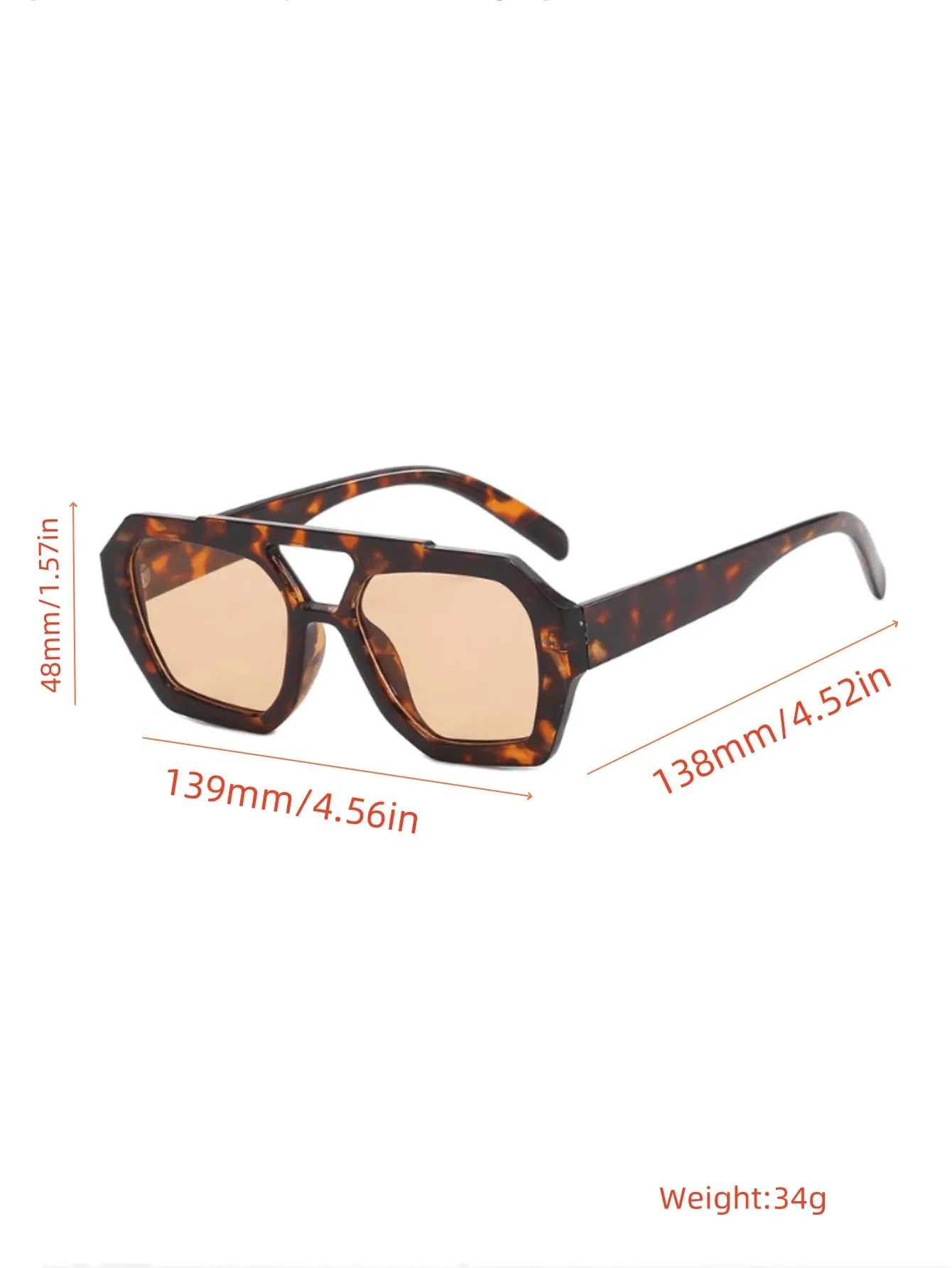 High-End Square Double Beam Sunglasses