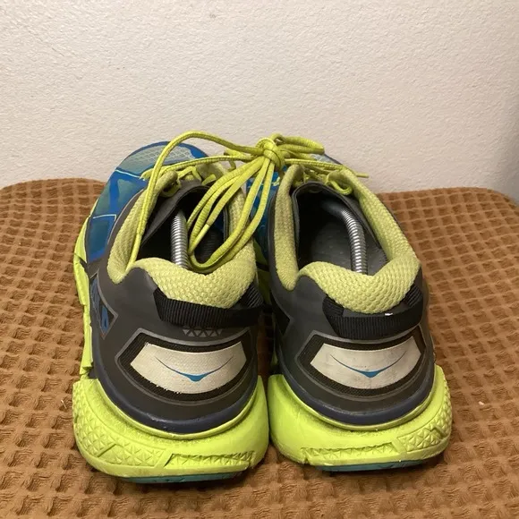 Hoka One One Clifton 1 OG Men's Sz 12.5 D Blue Yellow Running Shoes Sneakers