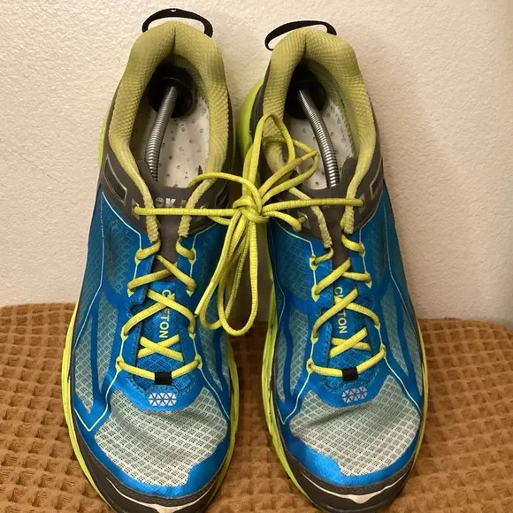 Hoka One One Clifton 1 OG Men's Sz 12.5 D Blue Yellow Running Shoes Sneakers