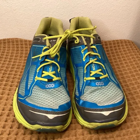 Hoka One One Clifton 1 OG Men's Sz 12.5 D Blue Yellow Running Shoes Sneakers