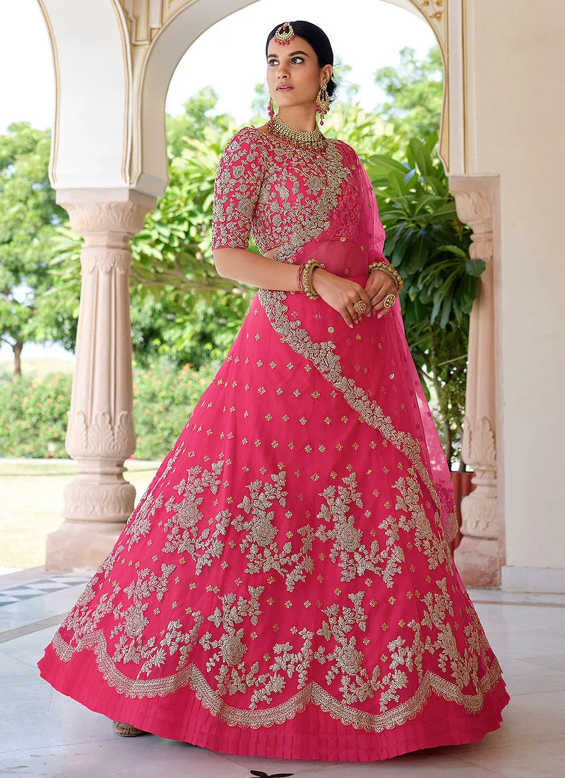 Hot Pink Designer Indian Wedding Lehenga Choli