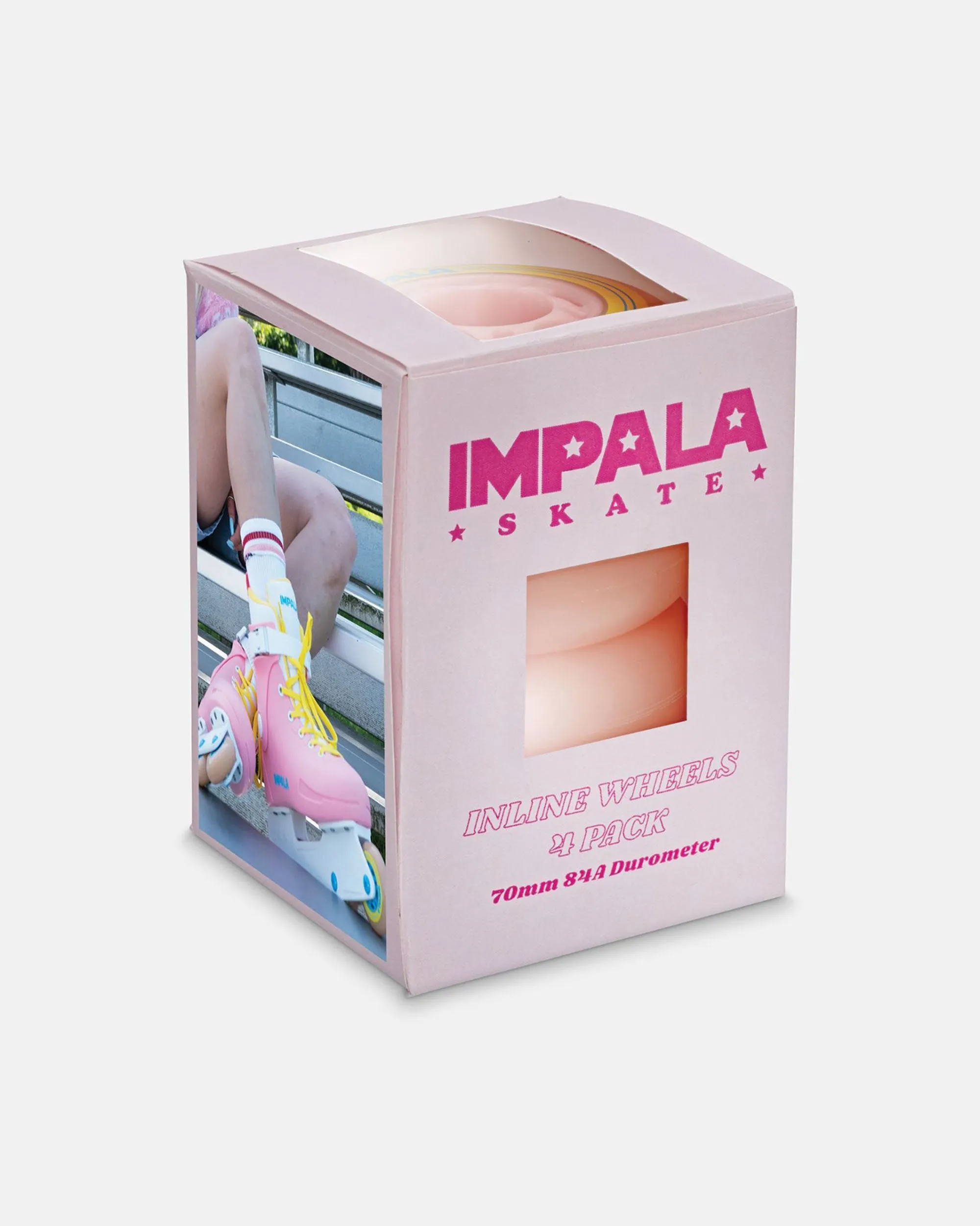 Impala Inline Skate Wheels (4-pack) - Pink/Yellow