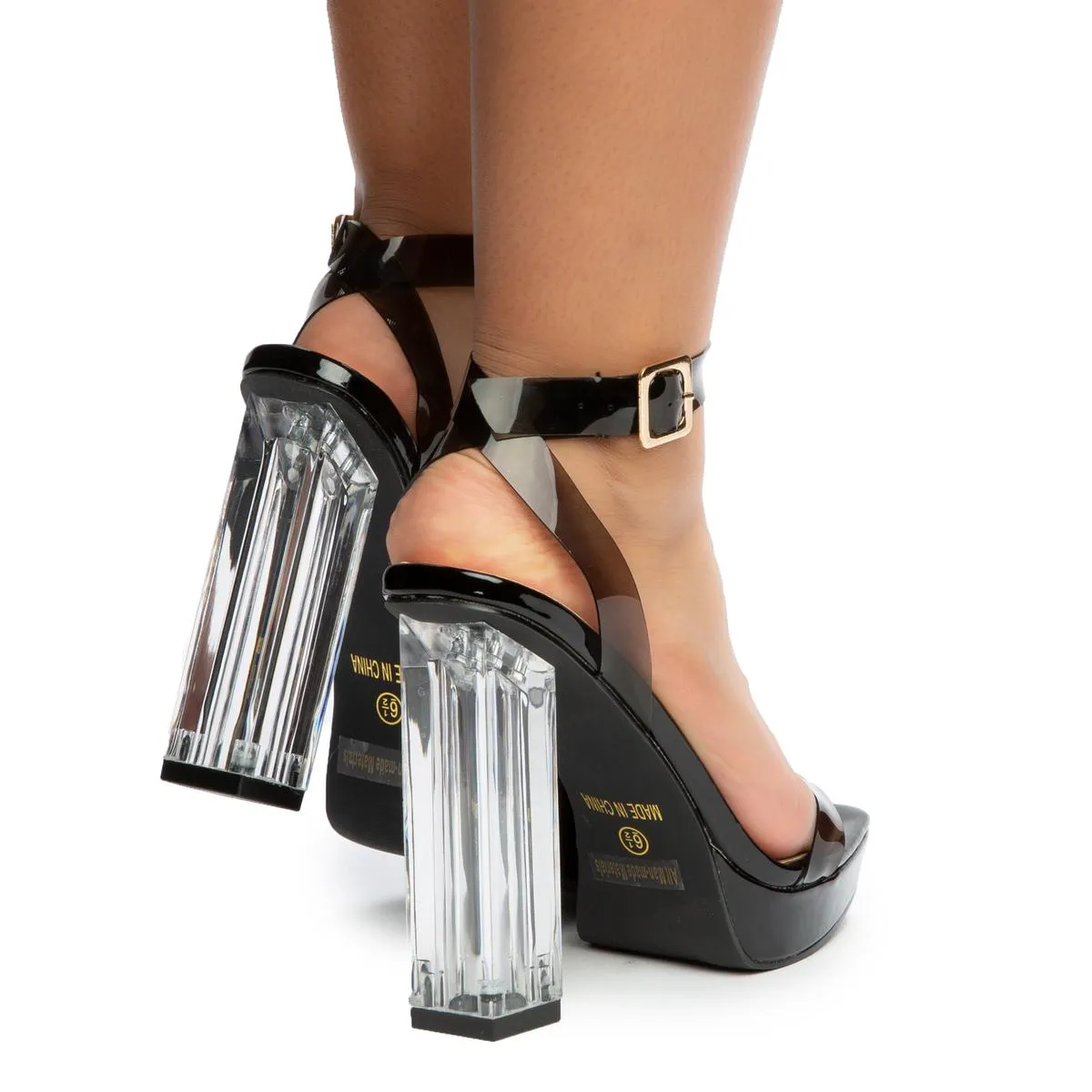 Jalen-2 Clear Strap High Heel