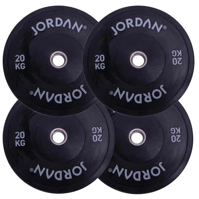 Jordan Fitness Black Bumper Plates 20kg | Bundle of 4
