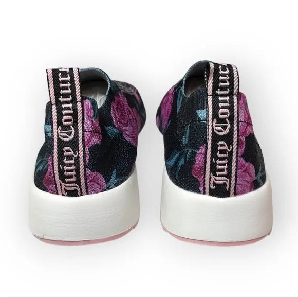 JUICY COUTURE Rhinestone Ablaze Slip-on Sneaker in Black Juicy Rose 6.5