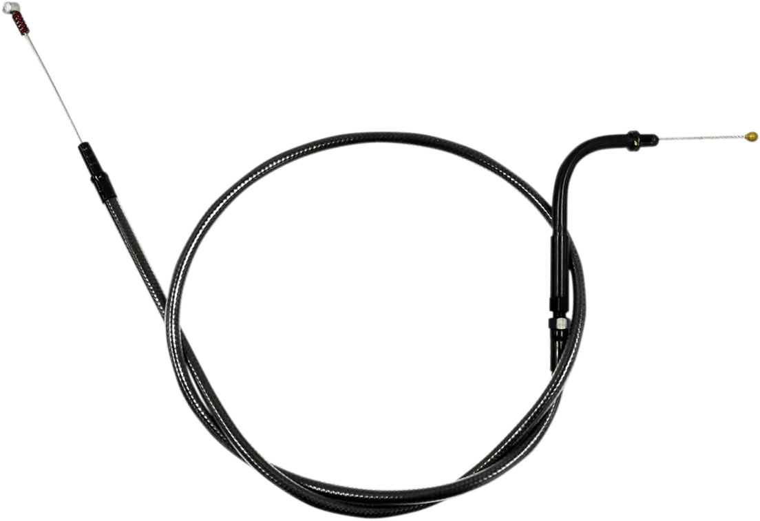 LA Choppers LA-8210ID13M Midnight Braided Idle Cable Kit - 12in.-14in. Ape Hangers