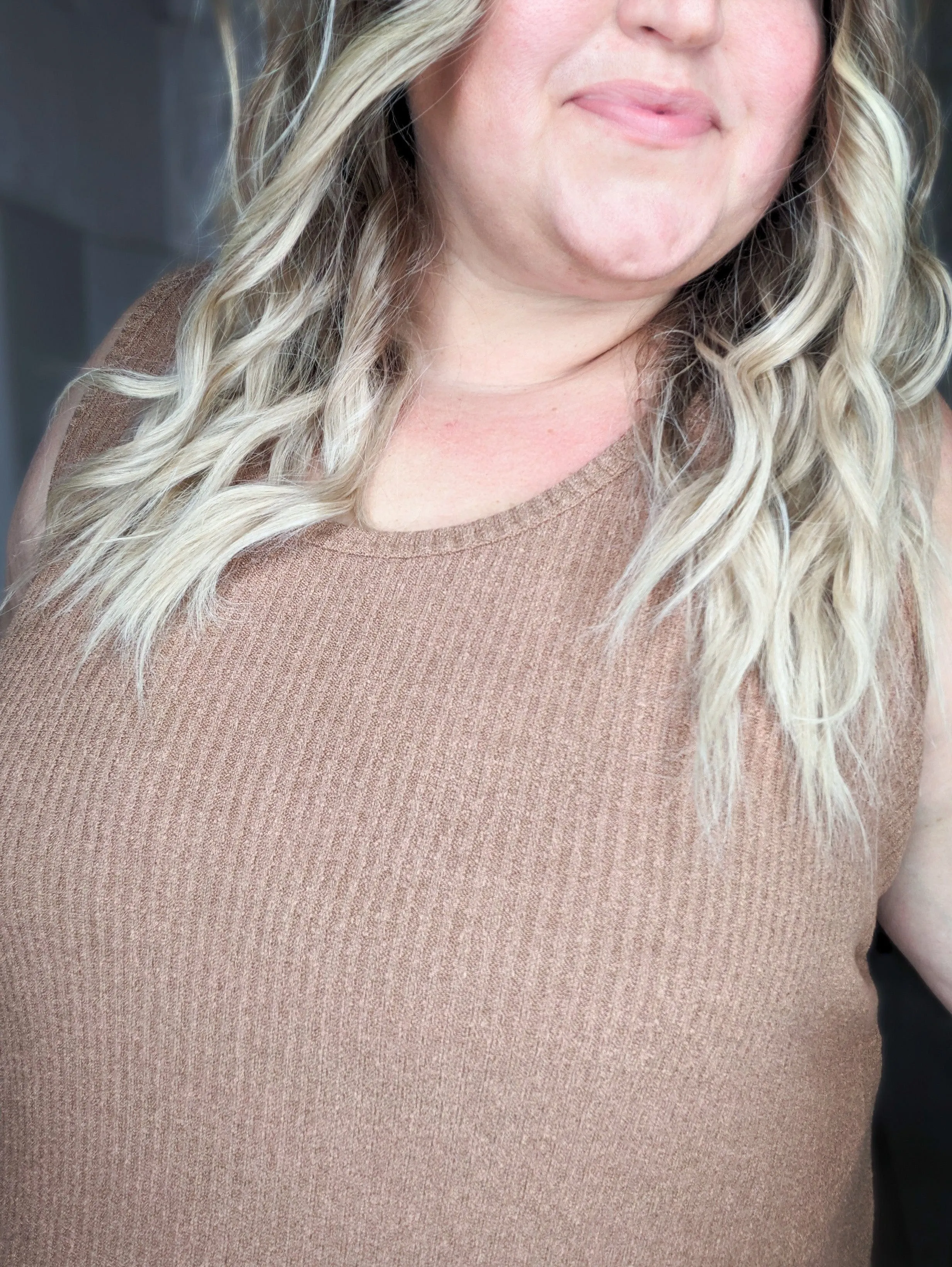 Lila Ribbed Boucle Knit Tank (2 colors)