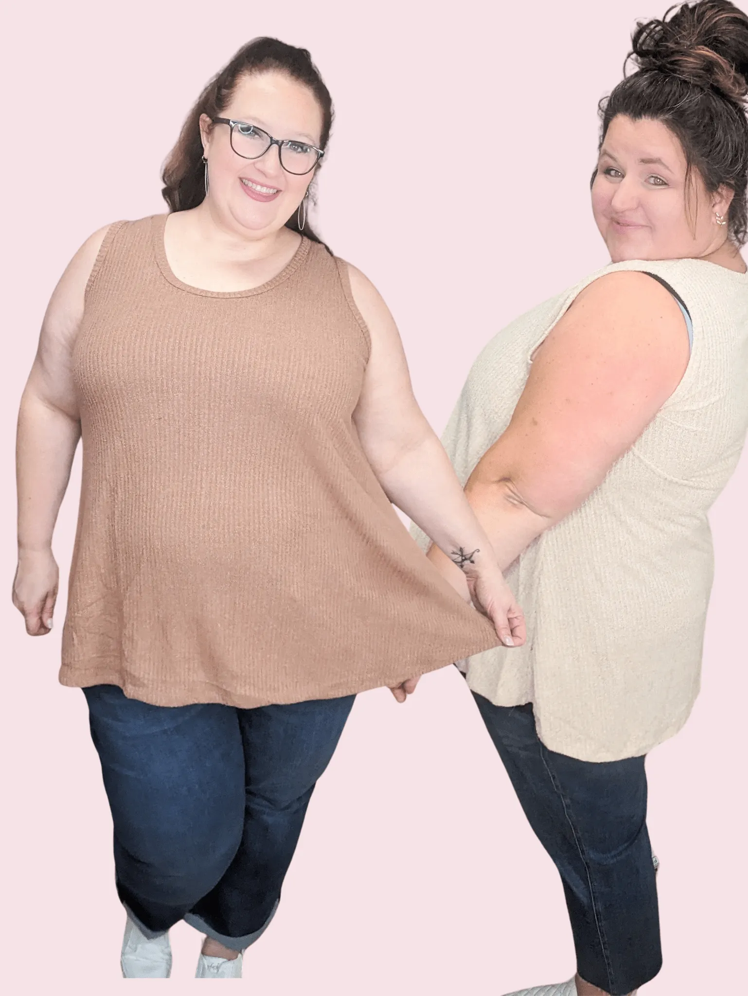 Lila Ribbed Boucle Knit Tank (2 colors)