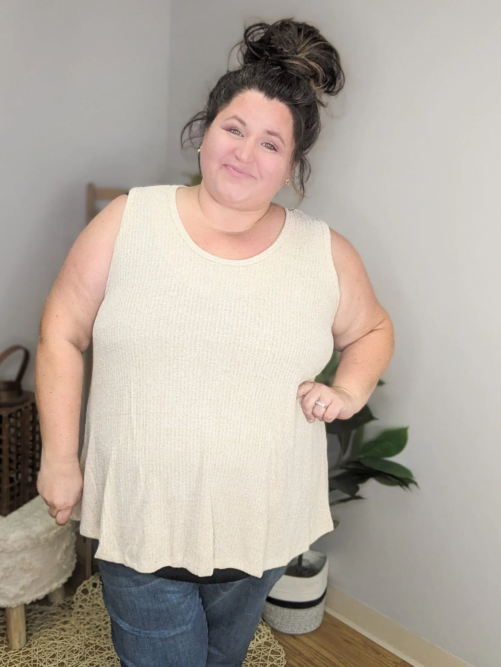 Lila Ribbed Boucle Knit Tank (2 colors)
