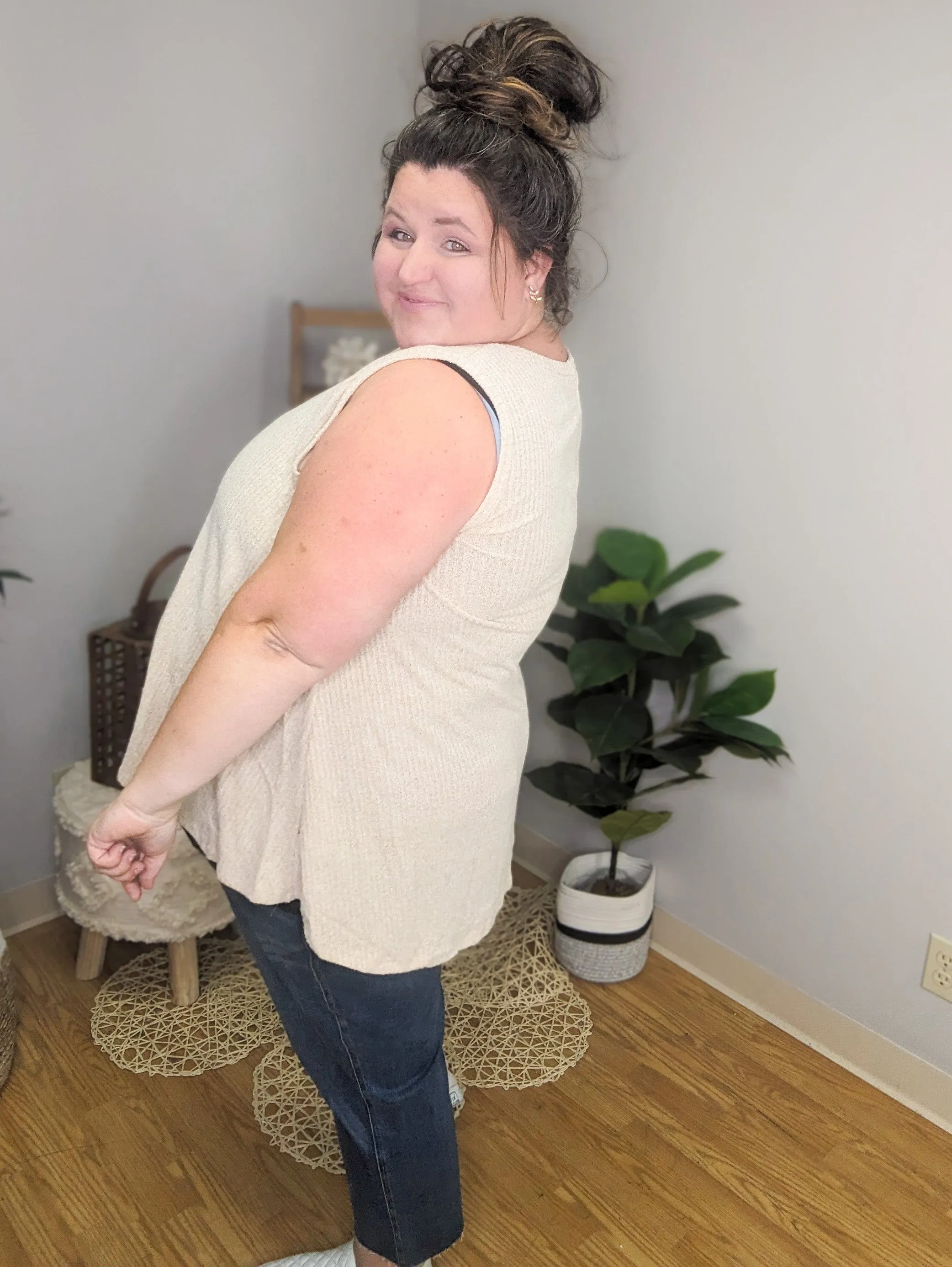 Lila Ribbed Boucle Knit Tank (2 colors)