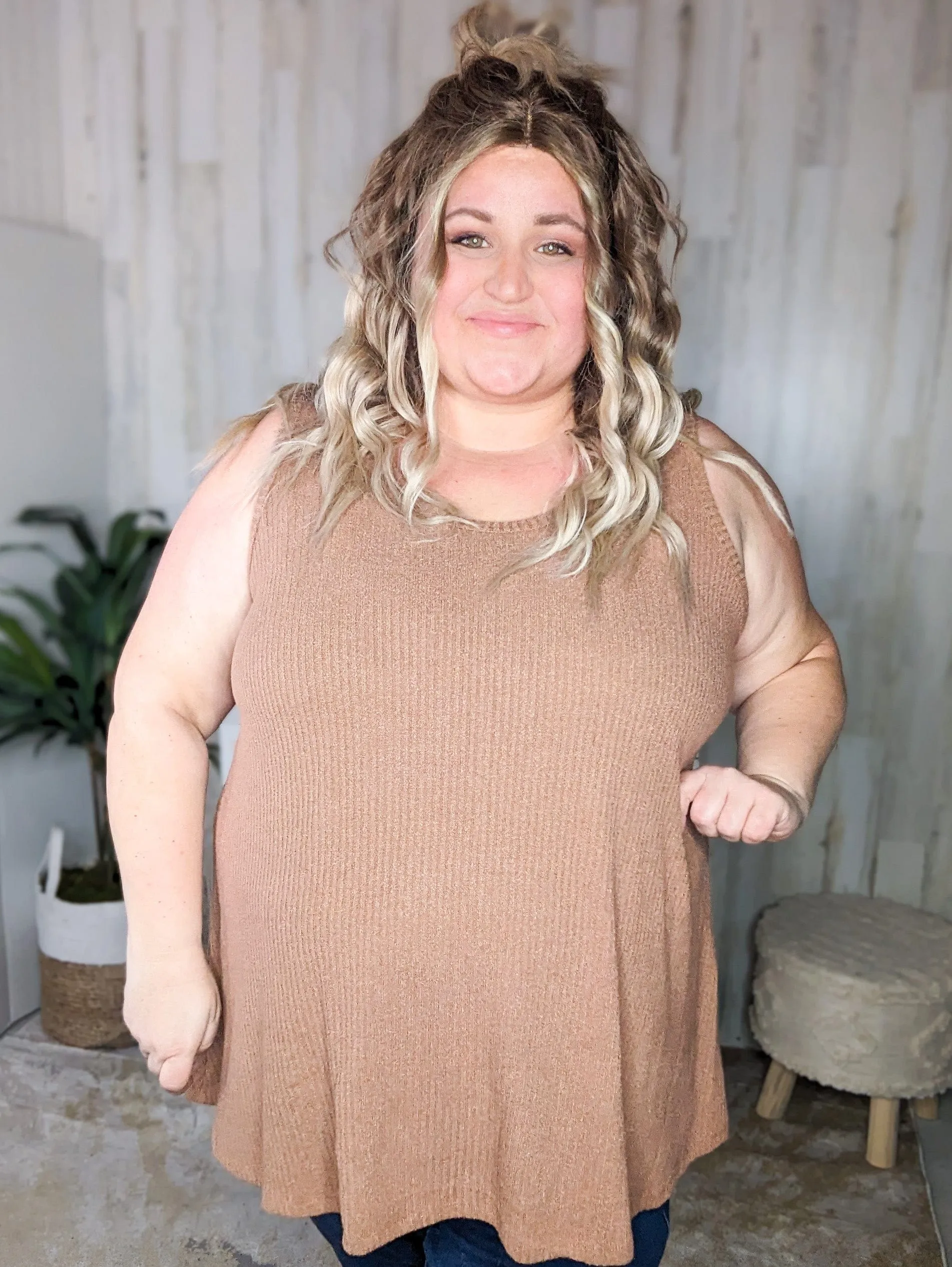 Lila Ribbed Boucle Knit Tank (2 colors)