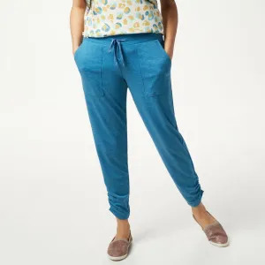 LOGO  by Lori Goldstein Women's French Terry Lounge Pants With Ruched Legs