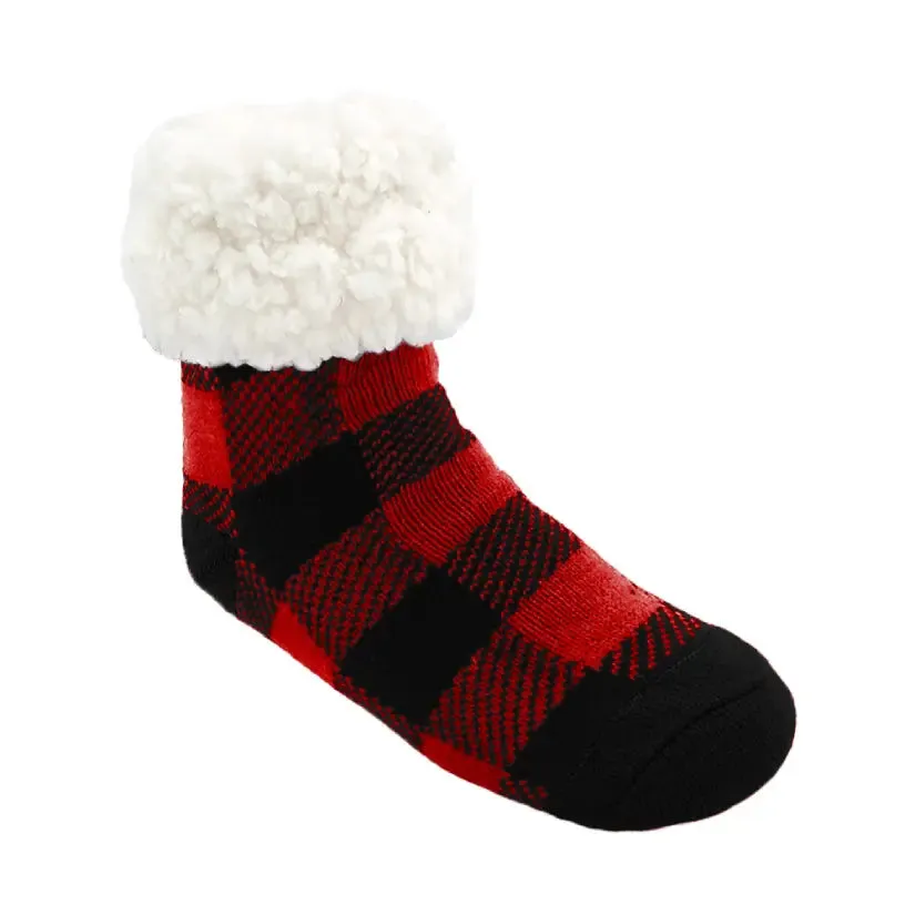 Lumberjack Red - Kids & Toddler Recycled Slipper Socks