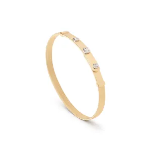 Marco Bicego Masai Coil And Diamonds Thin Bangle Bracelet