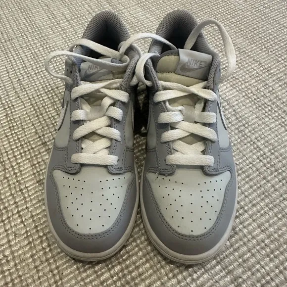 Nike Kids Gray and white Dunks low