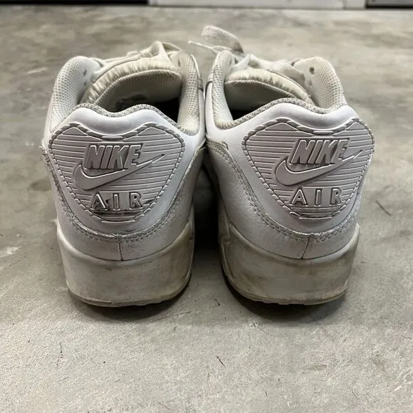 Nike Air Max 90 LTR Triple White Athletic Sneakers CZ5594-100 Men's Size 13