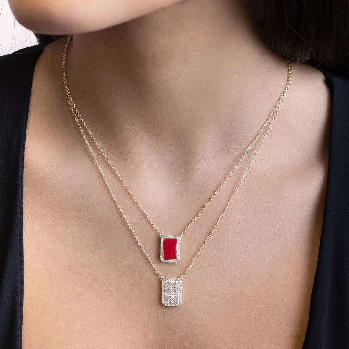 Pavé Dog Tag Necklace