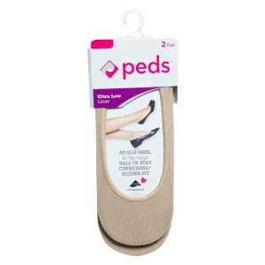 Peds Women's 2 Pairs Microfiber No Show Liner Socks