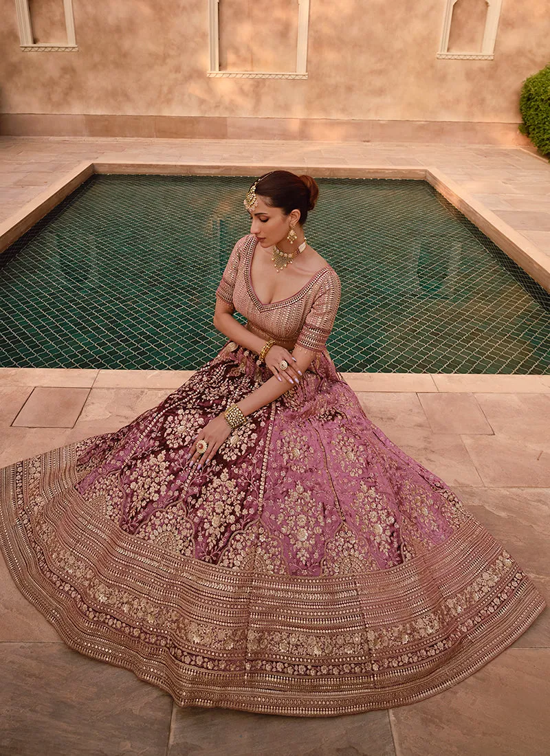 Pink Sequence Embroidery Wedding Lehenga Choli
