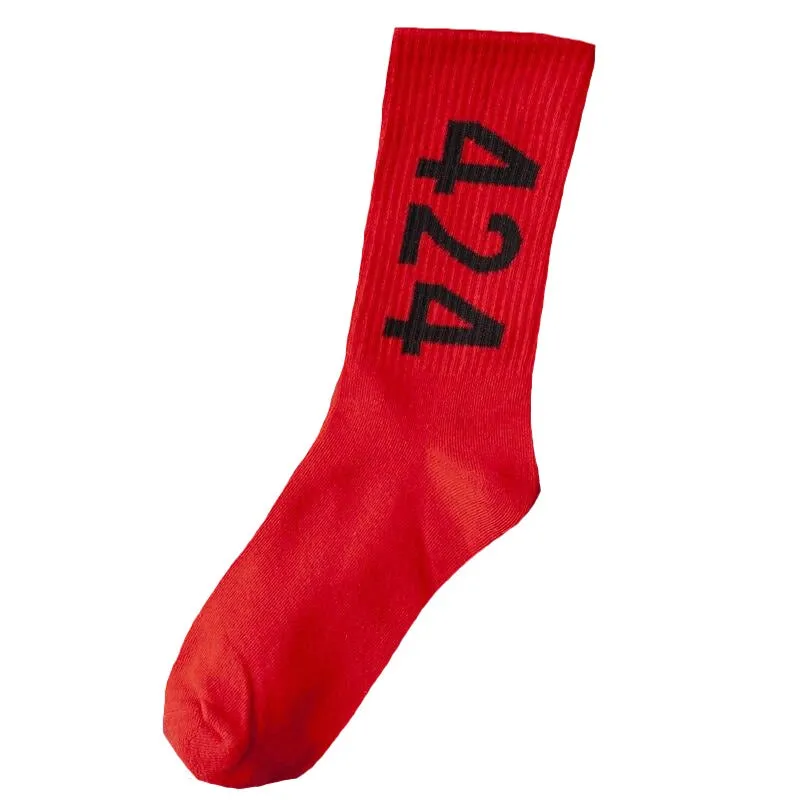 "424" Chaussettes Blanches Montantes Streetwear - URB1™