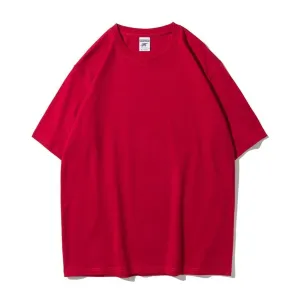 "ESSENTIAL" T-SHIRT BASIQUE UNI ROUGE STREETWEAR - URB1™