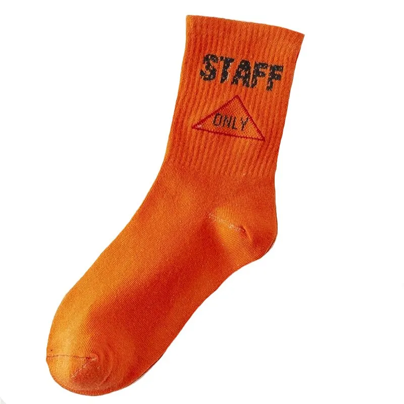 "STAFF" Chaussettes Noires Montantes Streetwear - URB1™