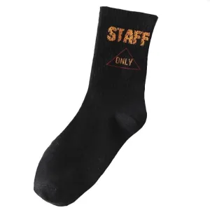 "STAFF" Chaussettes Noires Montantes Streetwear - URB1™