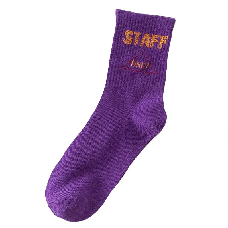 "STAFF" Chaussettes Noires Montantes Streetwear - URB1™
