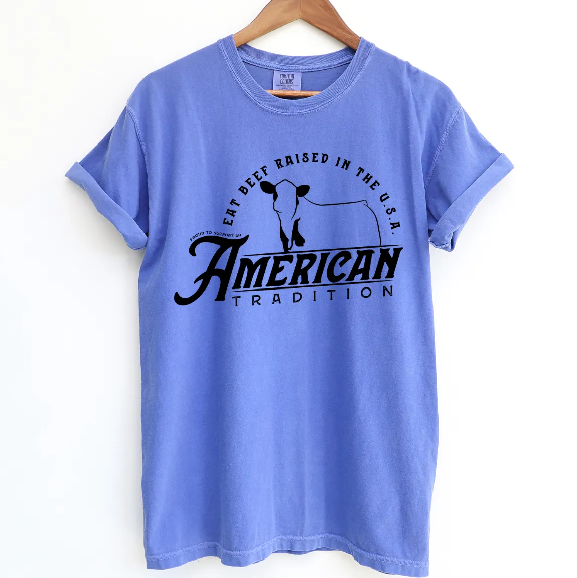 Raised in the USA Cattle ComfortWash/ComfortColor T-Shirt (S-4XL) - Multiple Colors!