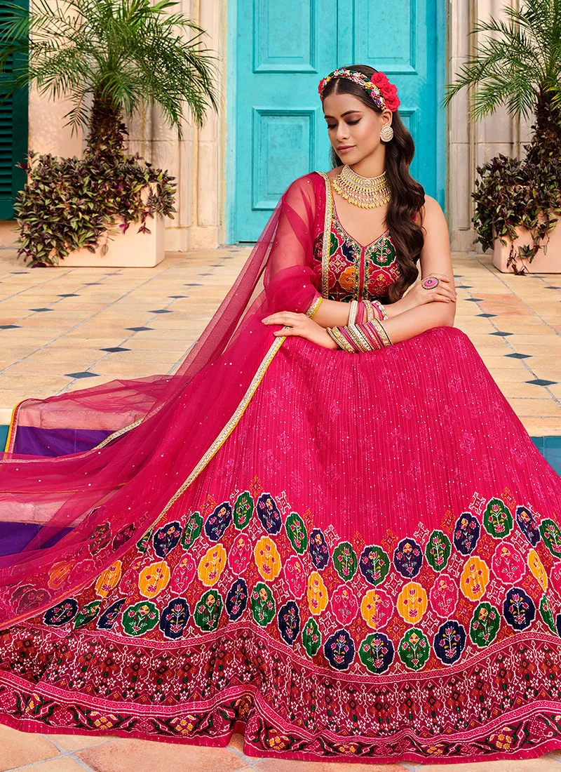 Rani Pink Sequence Embroidery Lehenga Choli
