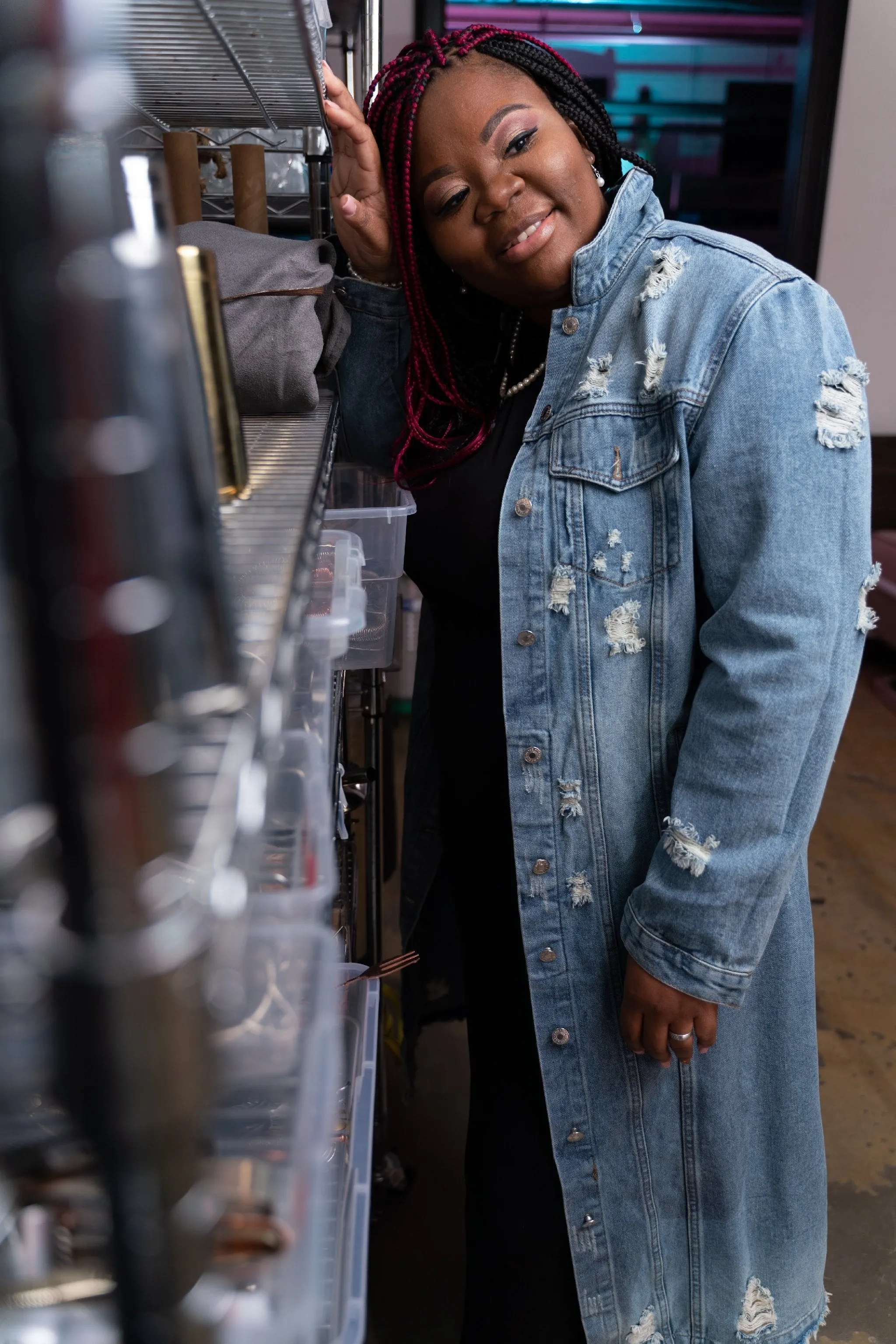 Ripped Long Denim Jacket