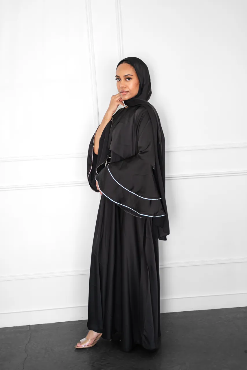 Satin Sparkle Dress - Black