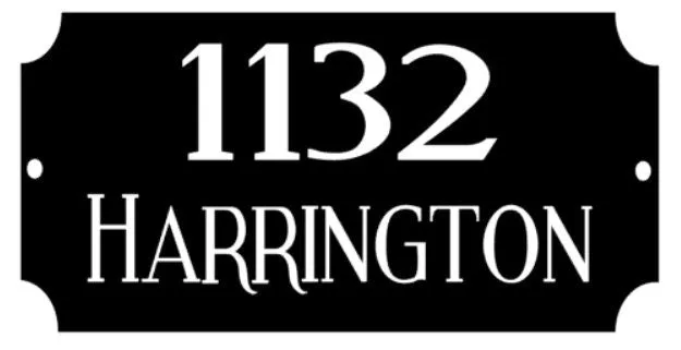 Sign 6x12 - 2-Sided Address, Welcome, Business, Bed&Breakfast, Porch Sign Custom/Personalized Metal Indoor/Outdoor Wall Mounted