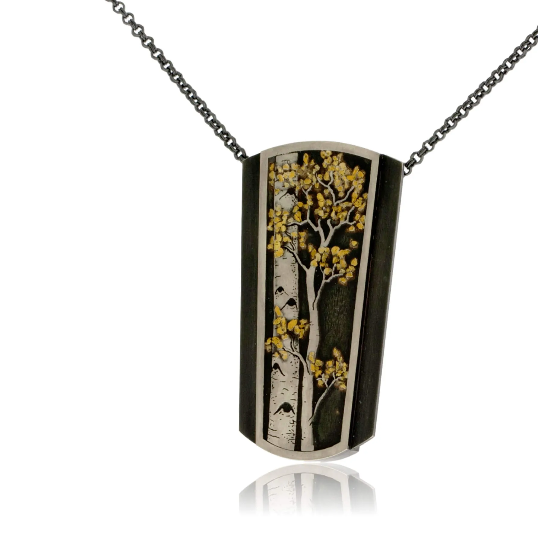 Silver, 18K Gold, & Nugget Gold Aspen Duet Pendant