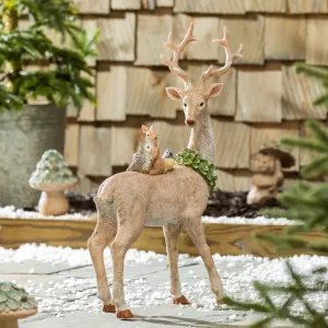 Snowy Deer & Friends Statue,84g5353