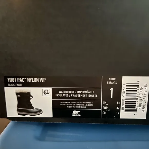 Sorel Black Yoot Pac Nylon Boots NEW in box