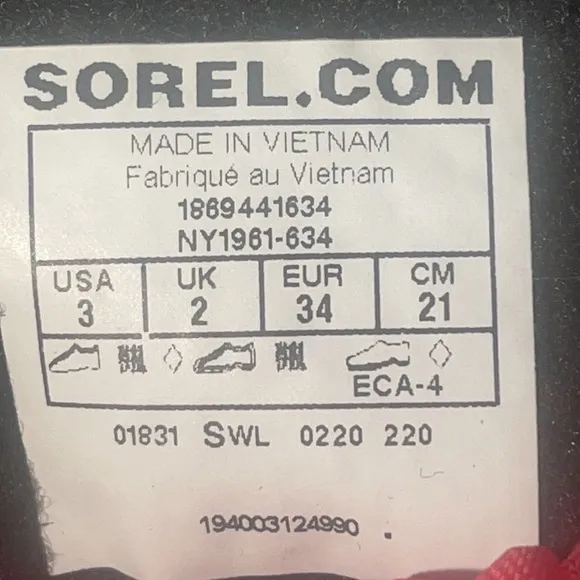 Sorel Childrens Flurry Boot Size 3