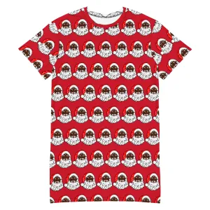 T-shirt dress African American Santa Red