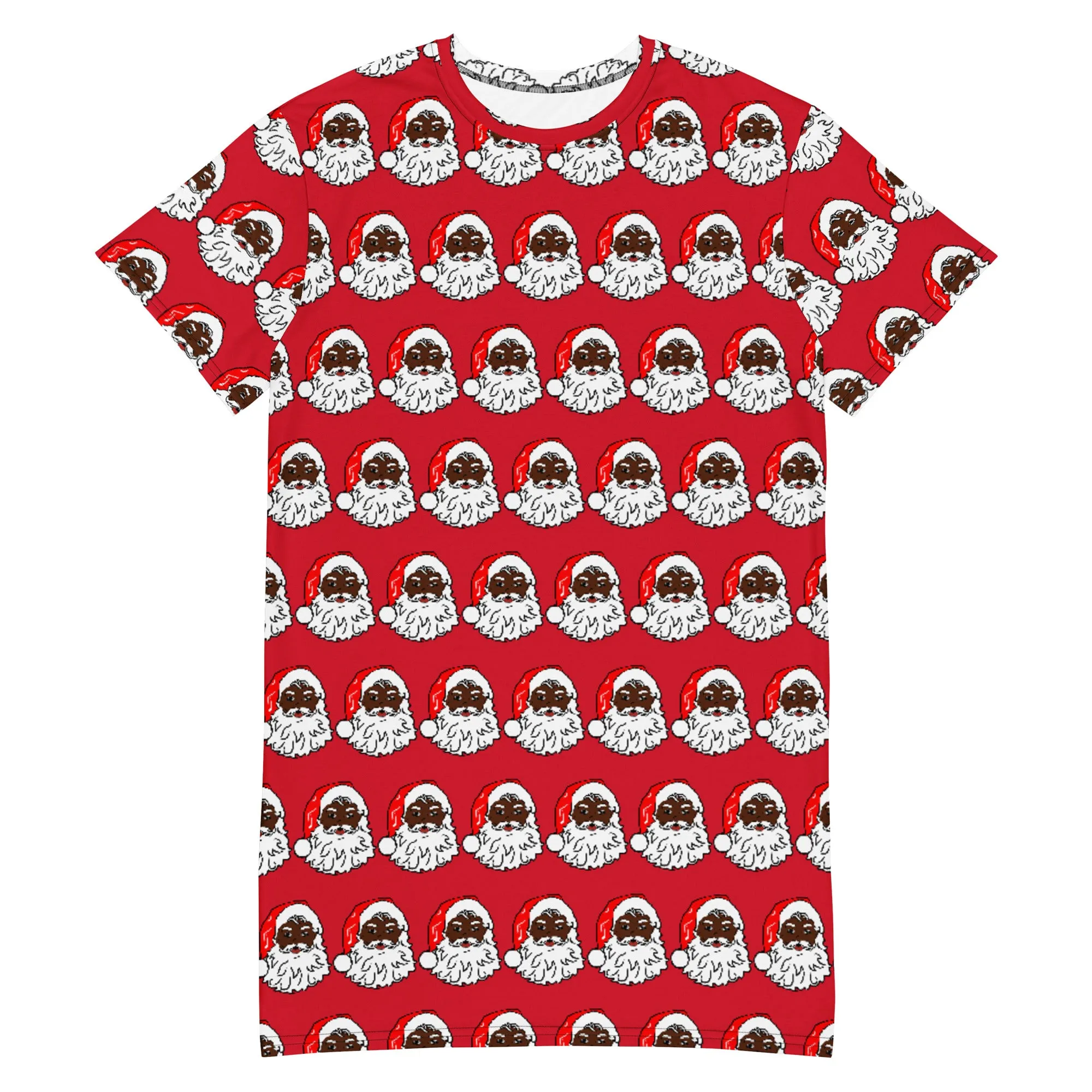 T-shirt dress African American Santa Red